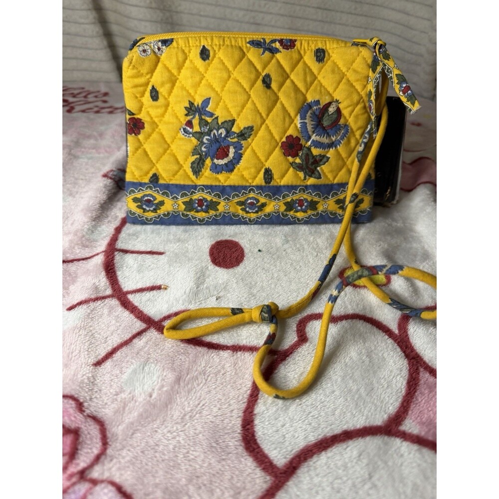 Vintage Vera Bradley Swing Crossbody Bag - Retired French Yellow Pattern